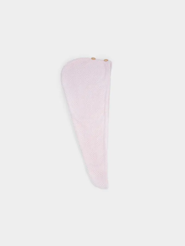 Turban towel for hair, 62x24 cm, microfiber, pink, Fiber spa, image-3