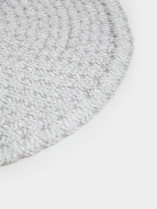 Placemat, 38 cm, chenille, round, silver-gray, Chenill, image-3