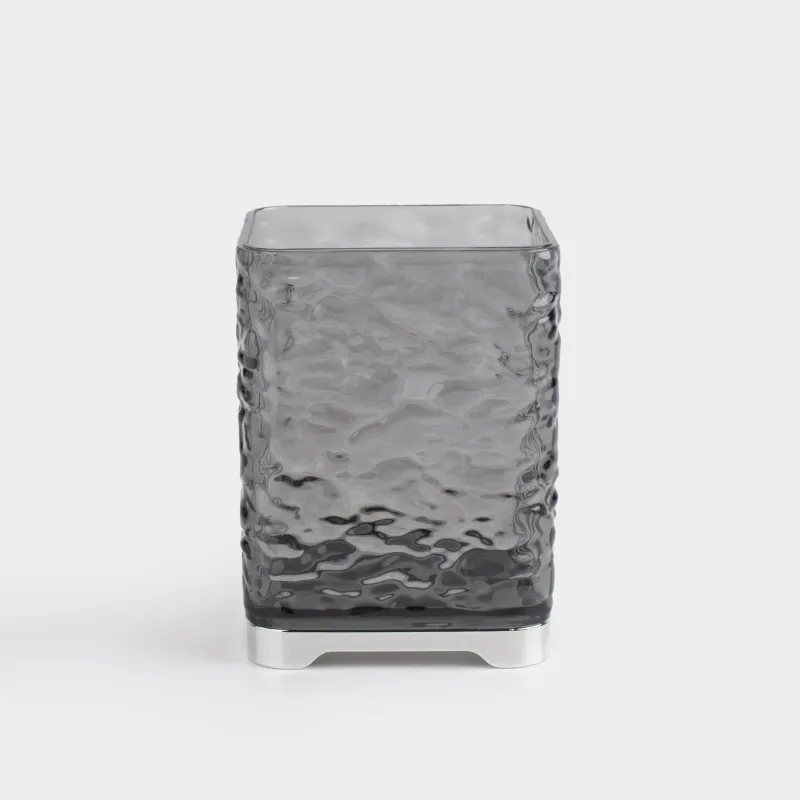 Bathroom tumbler, 10 cm, plastic, grey, Renaissance clear