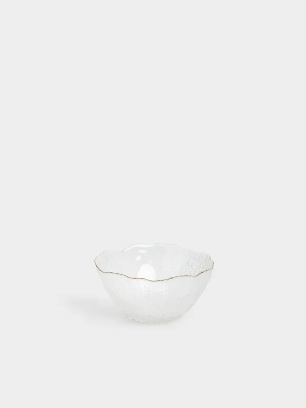 Salad bowl, 17x8 cm, 700 ml, glass, with golden edging, Berg, image-1