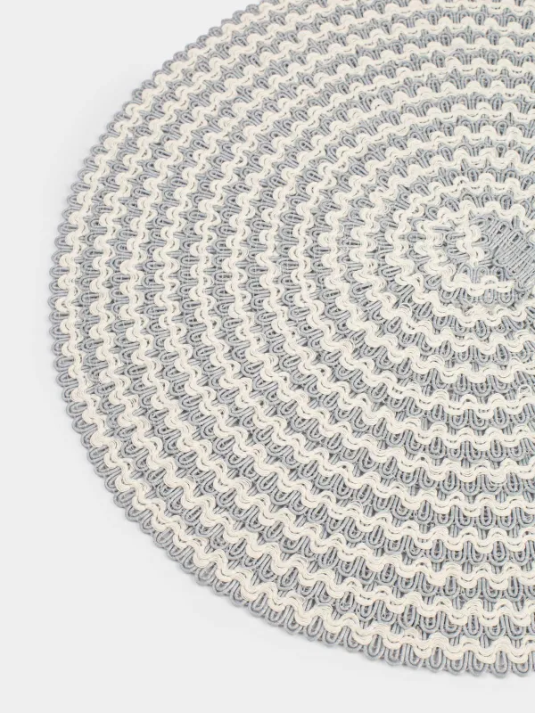 Placemat, 38 cm, polypropylene / polyester, round, grey-milk, Circle, image-1