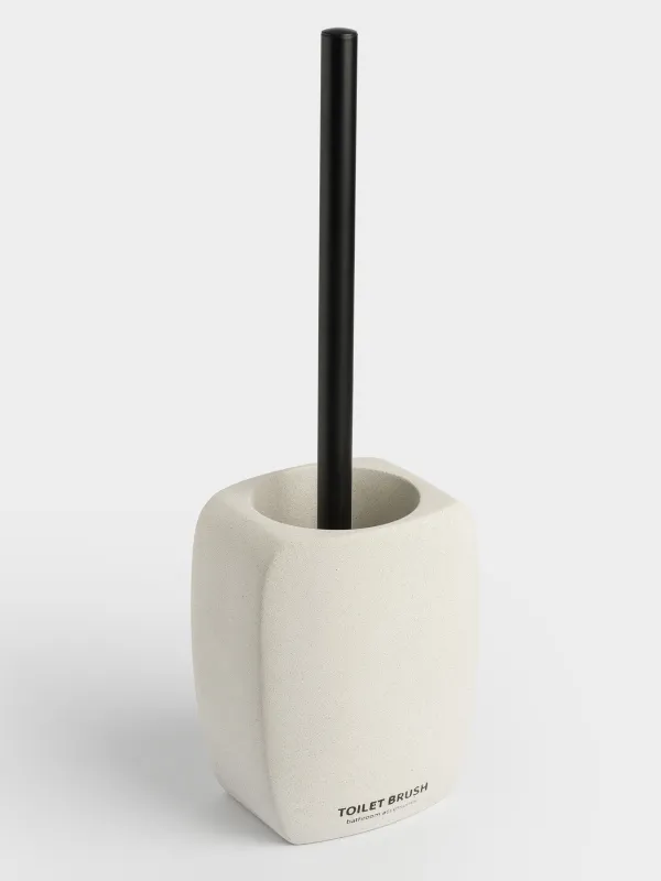 Toilet brush, 35 cm, with stand, rubber / cement, sand, Severe, image-1