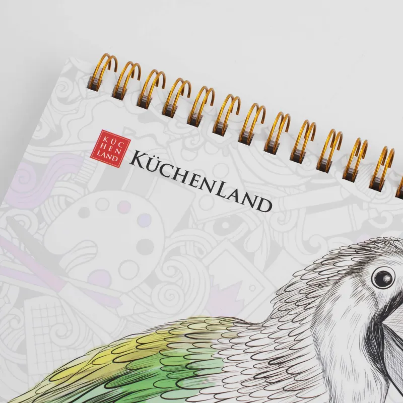 Coloring book, 21x21 cm, 24 sheets, on rings, Animals, Draw, image-1