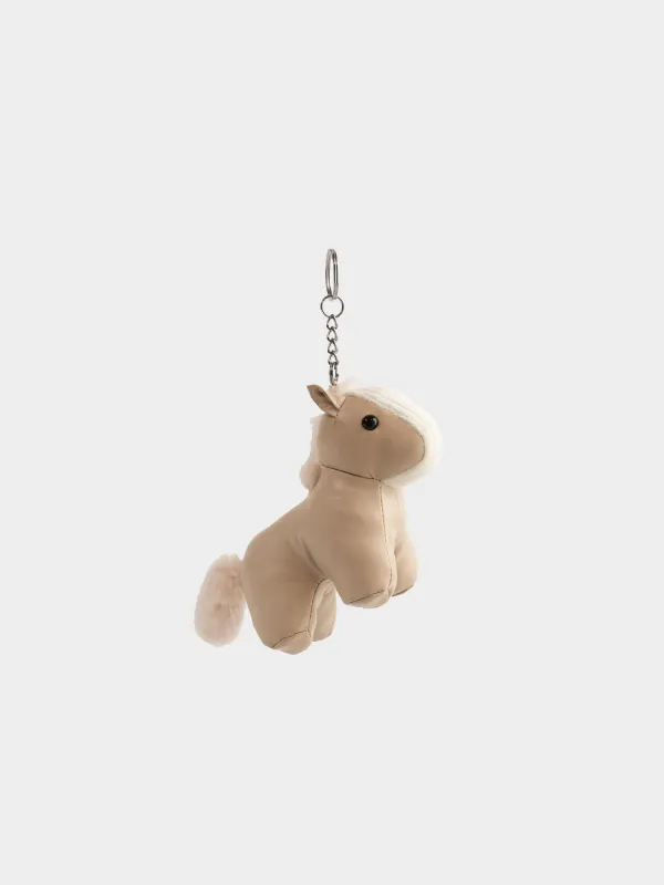Keychain, 12 cm, polyurethane / metal, beige, Horse, Keychain toy, image-1