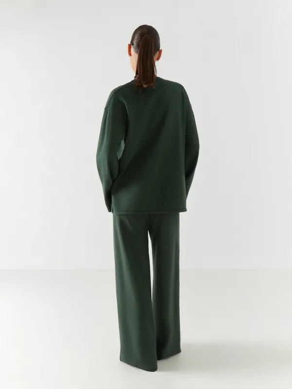 Women's sweater, home, size S, viscose / polyester / nylon, green, Evelina, image-4