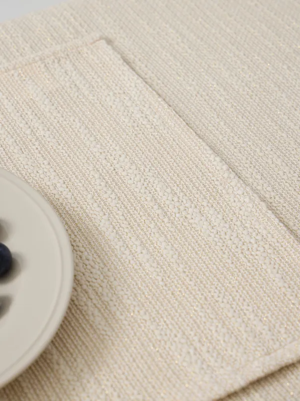 Placemat, 30x45 cm, cotton, rectangular, beige, Matting, Gunny lurex, image-3