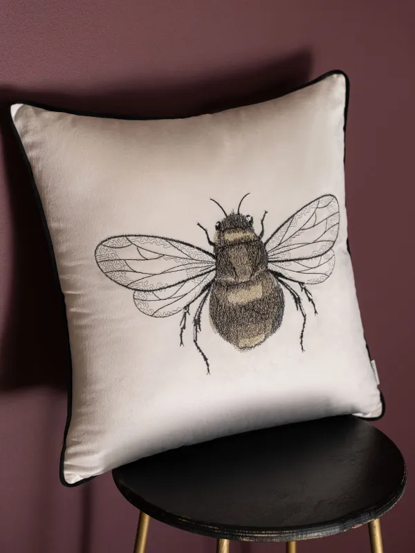 Decorative pillow, 45x45, corduroy, milk, Bumblebee, Bugs, image-4