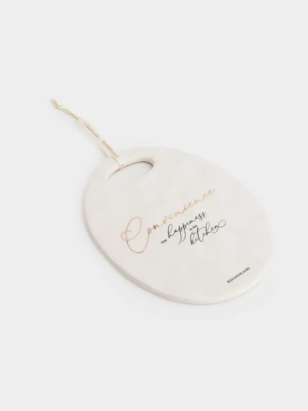 Hot trivet, 15x20 cm, ceramic, oval, milky, Crumpled effect, Crumple kitchen, image-3