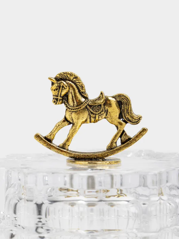 Storage container, 9x8 cm, 180 ml, glass R/metal, Golden horse, Ridi, image-1