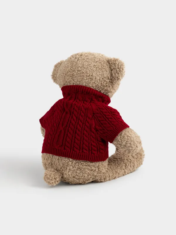 Toy, 55 cm, soft, polyester, brown, Bear in a sweater, Bear, image-3