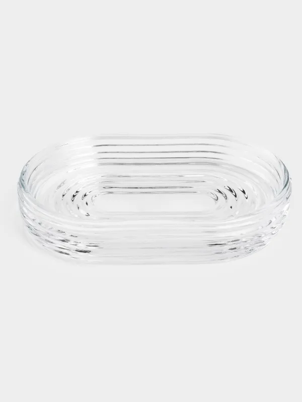 Soap dish, 13 cm, glass, oval, Benli, image-1