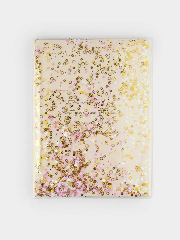 Notepad for notes, 15x20 cm, 80 l, with glitter, cardboard, Dreams, Stationery, image-0