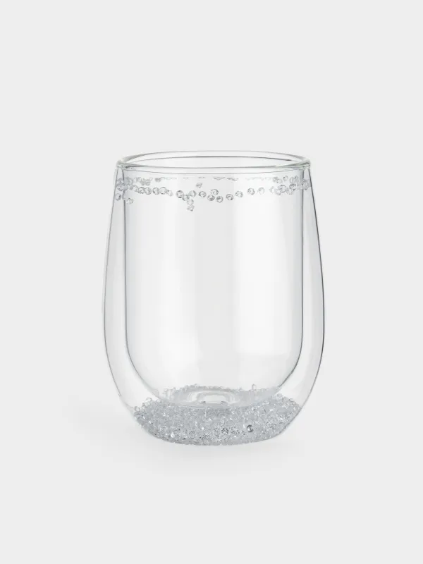 Glass, 11 cm, 300 ml, 2 pcs, B glass, with crystals inside, Air decor, image-3