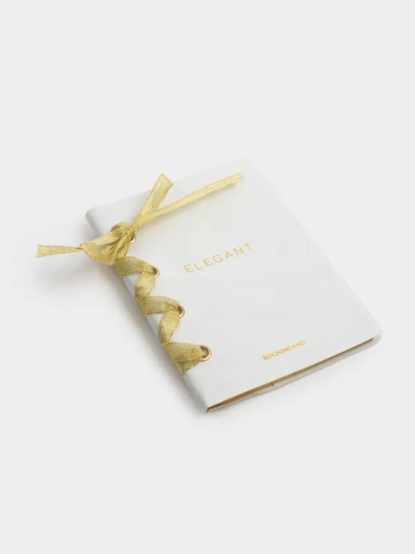 Notebook, 13x18 cm, 80 l, with ribbon, PVC, milky, Elegant, Stationery, image-3