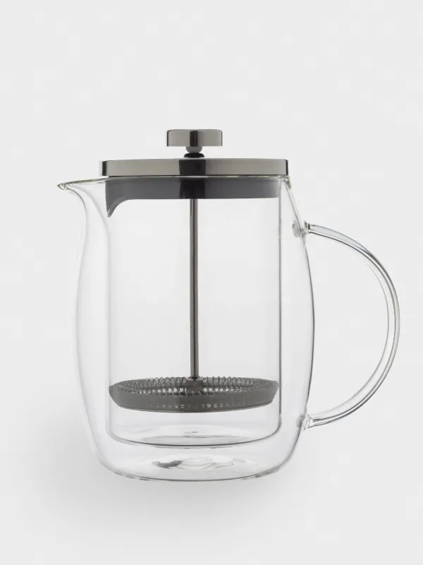 French press, 800 ml, glass B/ steel, round, Air, image-1