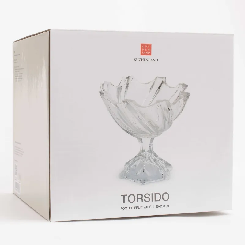 Fruit vase, 25x23 cm, on a leg, glass R, Torsido, image-5