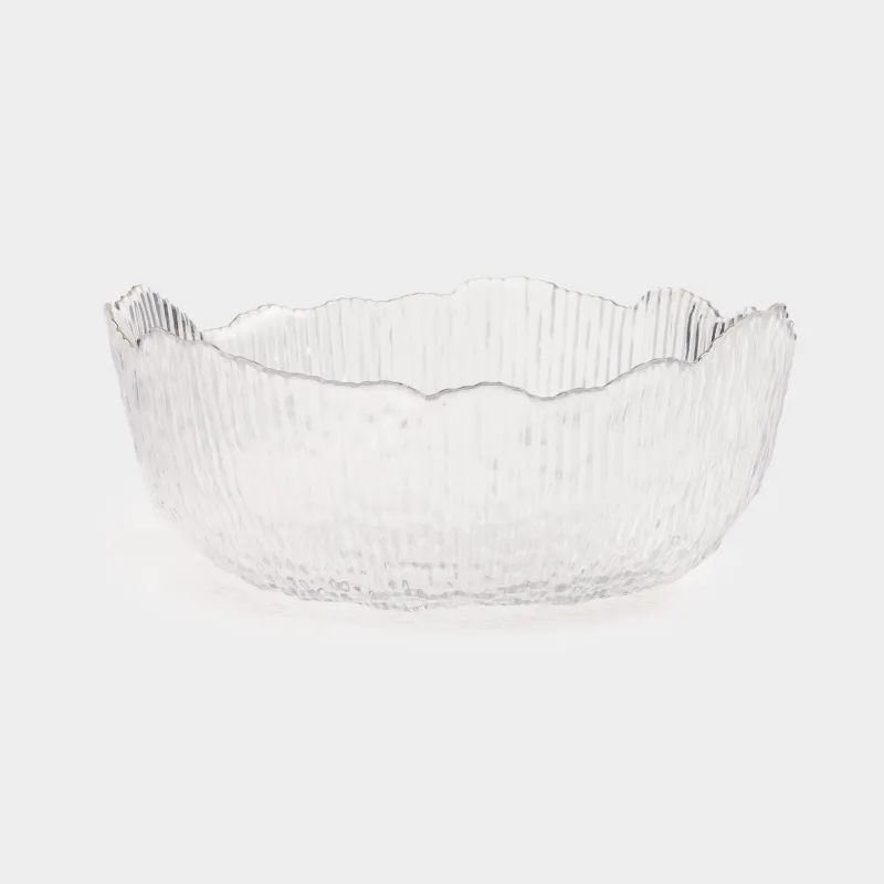 Salad bowl, 20x9 cm, 1,3 l, glass R, with silver edging, Argos silver, image-1