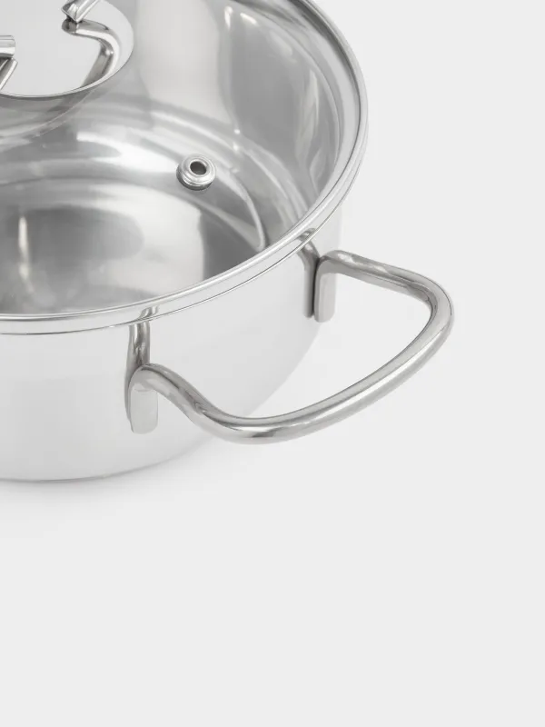 Pot, 16 cm, 1.4 l, with lid, steel / glass, Egoist lite, image-2