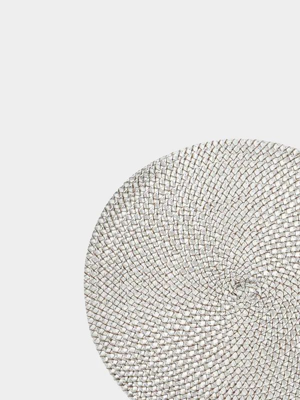 Napkin for appliances, 38 cm, polypropylene/PET, round, silver, Circle braid, image-1