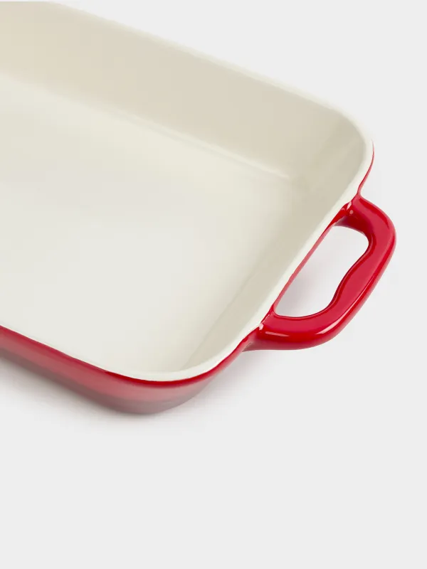Baking dish, 34x24 cm, ceramic, rectangular, burgundy, Gradient, Cakes gradient, image-4
