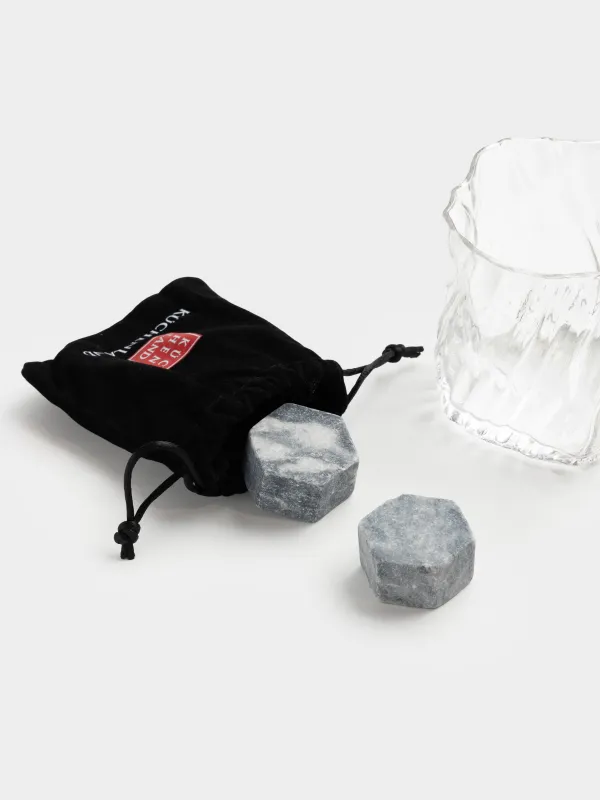 Drink set, 1 person, 4 glasses, glass/cubes, glass/marble, Slalom, image-3