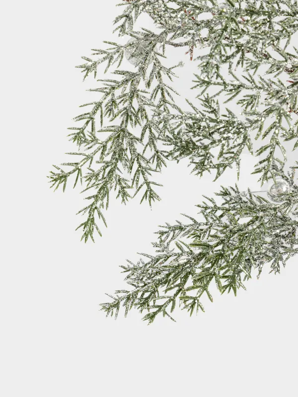 Decorative branch, 65 cm, plastic, Silver spruce with horses, Conifer silver, image-4