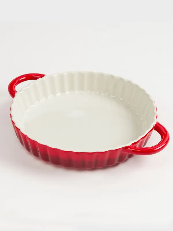 Baking dish, 22 cm, ceramic, round, burgundy, Gradient, Cakes gradient, image-2