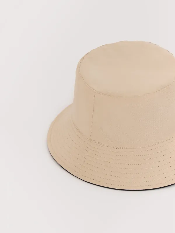 Panama hat, 57 cm, single size, double-sided, cotton, black / milk, Shore, image-2