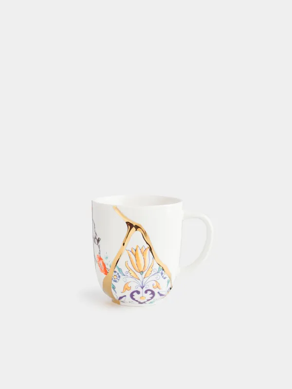 Mug, 330 ml, porcelain N, white and gold, Kintsugi, Kintsugi, image-0