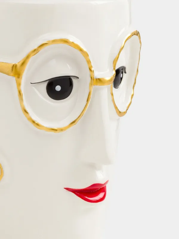 Mug, 500 ml, Ceramic, Woman with glasses, Girls, image-5