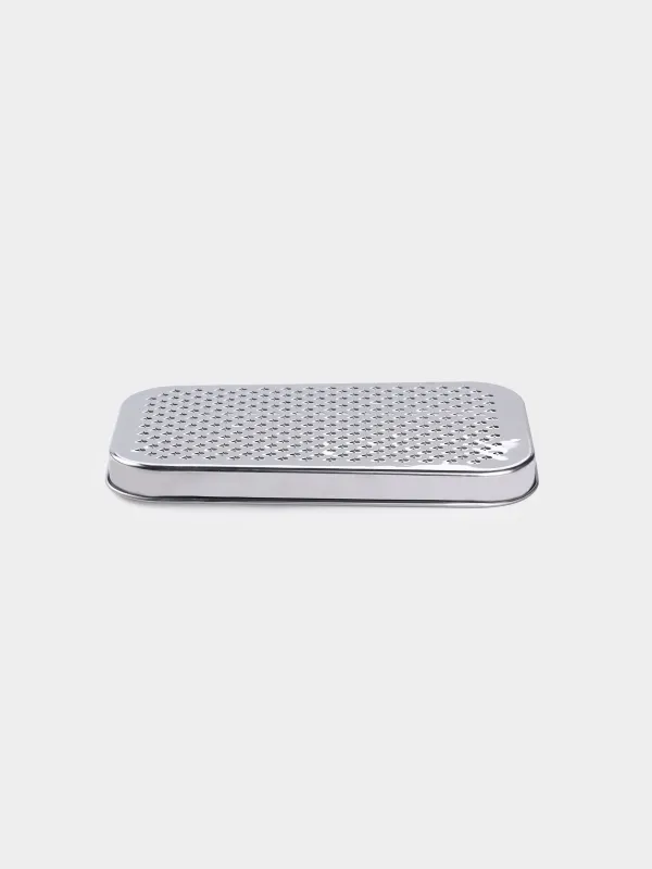 Grater, 18x10 cm, with container and replaceable attachments, steel / plastic, dairy, Chalet, image-4