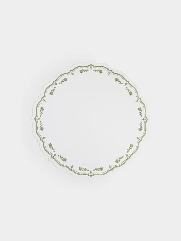 Placemat, 38 cm, PVC / polyester, shaped, milky, Vintage flowers, Rock embroidery, image-0