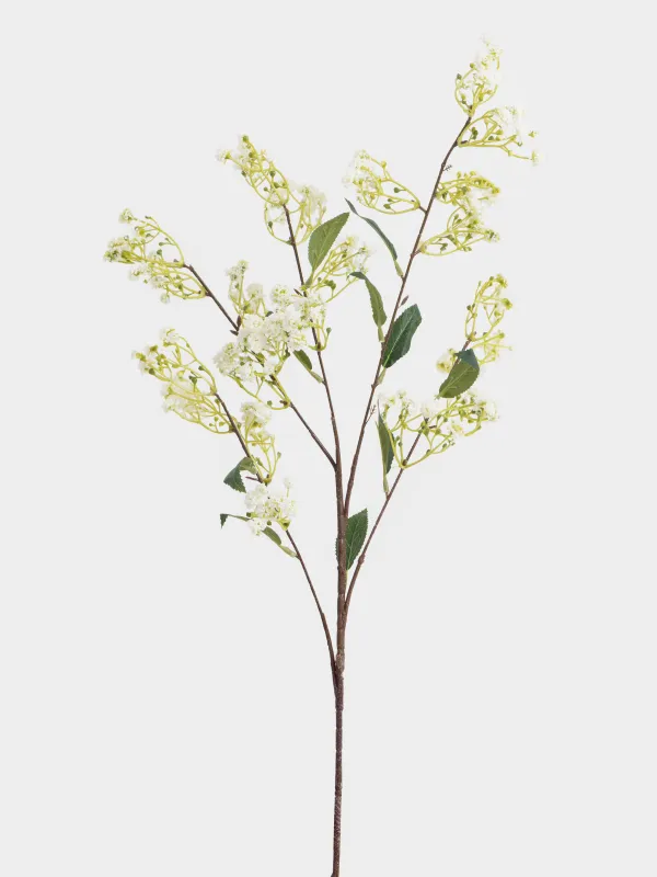 Decorative branch, 90 cm, plastic / polyester, White Cherry Blossom branch, Flower garden, image-1