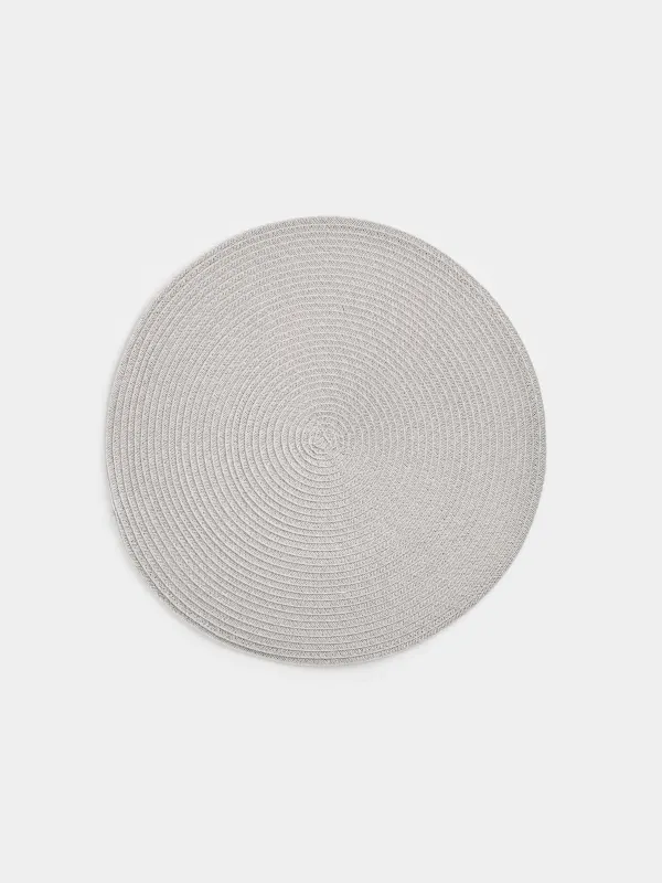Placemat, 38 cm, polypropylene/PET, round, beige, Basic, image-0