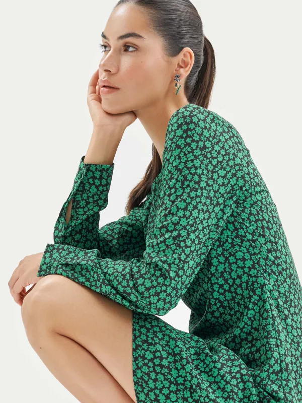 Stud earrings, 1/3 cm, 2 pieces, metal / acrylic, purple, Irises, Iris garden, image-3