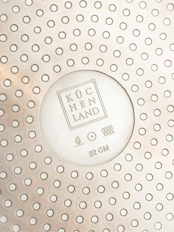 Pancake pan, 22 cm, coated, with spatula, metal / wood, cream, Crepe, image-2