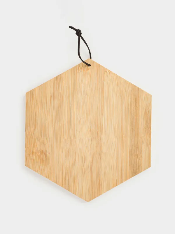 Cutting board, 25x22 cm, bamboo, hexagonal, Bee, Honey, image-4