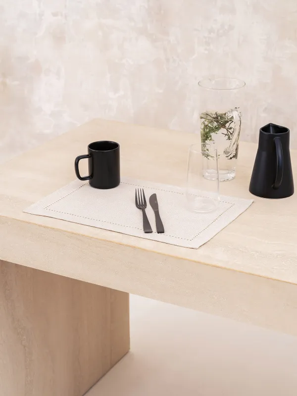 Napkin for appliances, 30x45 cm, polyester, rectangular, silver-cream, Hemstitch, image-1