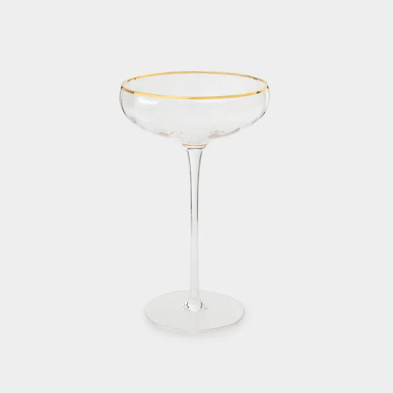 Drinking glass, 220 ml, 2 pcs, glass R, with golden edging, Filo R gold, image-1