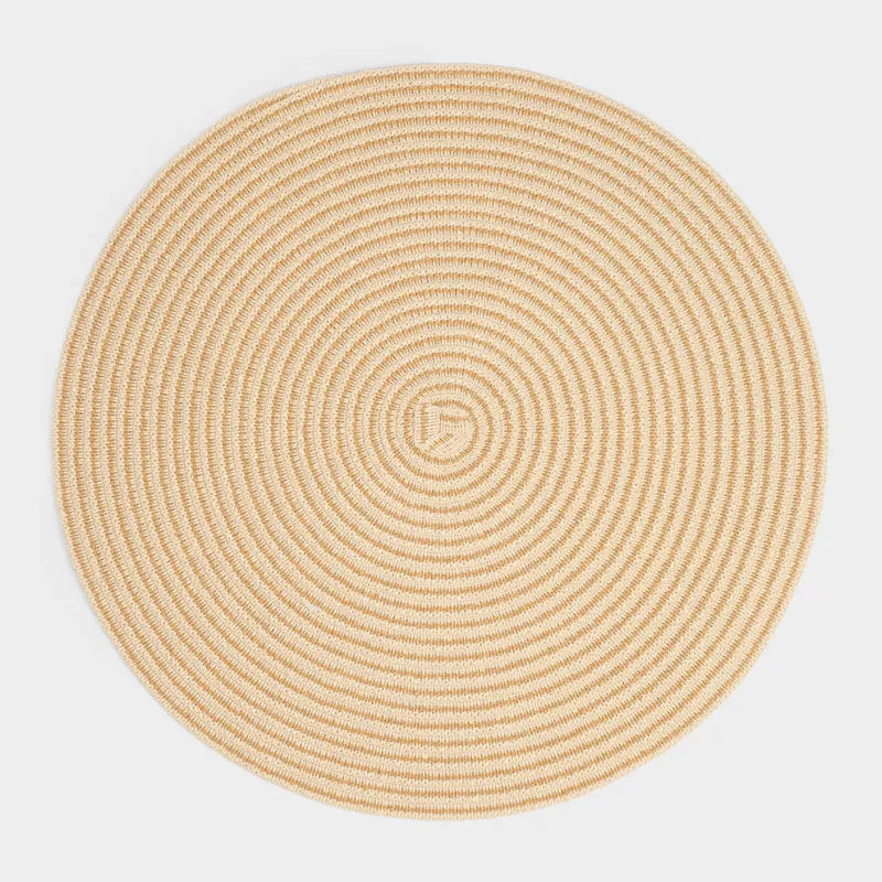 Placemat, 38 cm, cellulose, round, beige, Straw