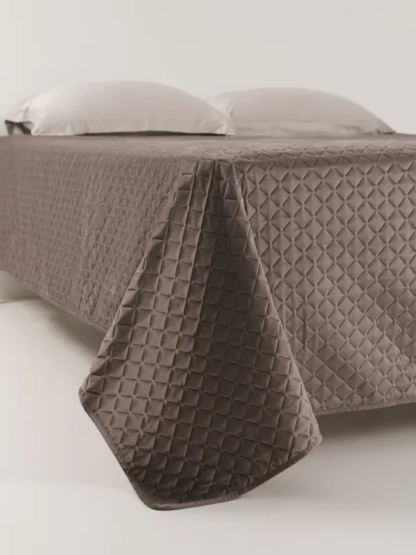 Bedspread, 220x240 cm, quilted, corduroy/microfiber, lilac, Stitch velvet, image-4