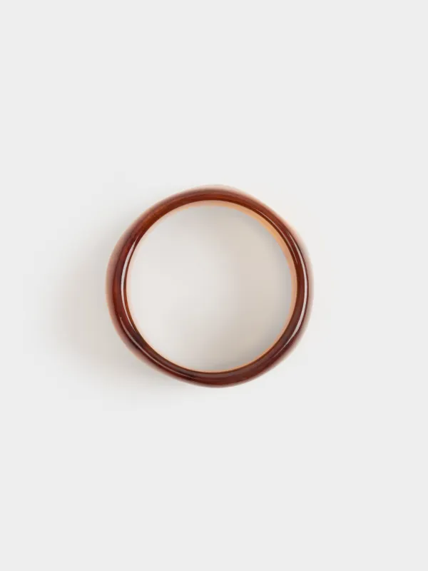 Bracelet set, 9 cm, 2 pcs, Resin / acrylic, brown / Milk, Mineral, image-2