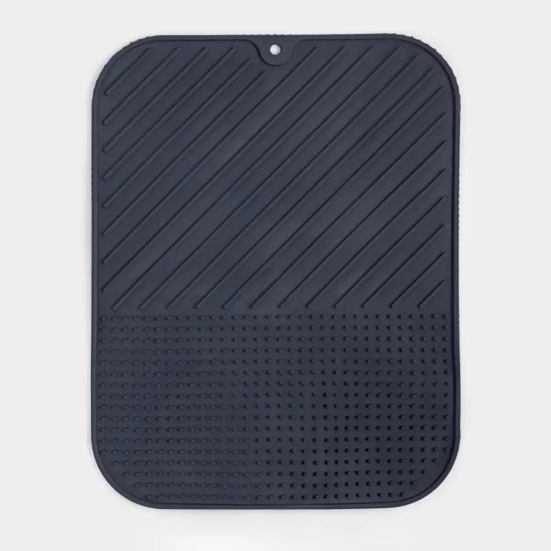 Dish drying mat, 36x28 cm, rubber, grey, Keeping