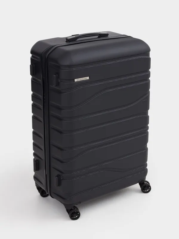 Suitcase L, 52x29x77 cm, 4.2 kg, with lock, plastic, black, Travel comfort, image-2