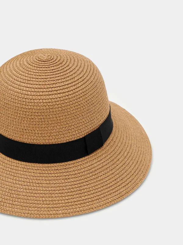 Hat, 57 cm, single size, paper / polyester, beige, Banjo, image-1