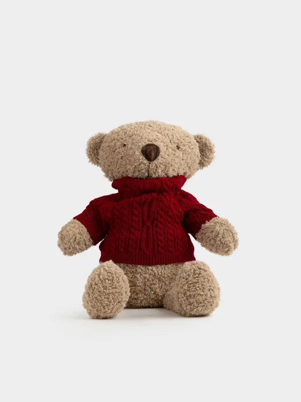 Toy, 55 cm, soft, polyester, brown, Bear in a sweater, Bear, image-0