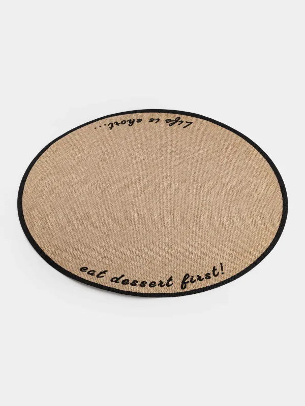 Placemat, 38 cm, polyester, round, sand, Outline, image-2