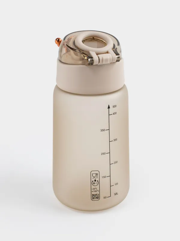 Water bottle, 500 ml, plastic, Beige, Aquatic, image-2