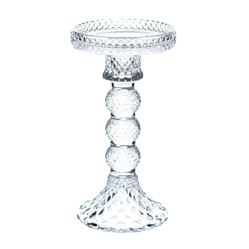 Candle holder, 16 cm, for one candle, on a leg, glass, Naiad