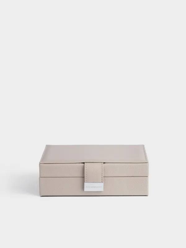 Jewelry box, 20x15 cm, with mirror, wood/PU leather, grey, Premiere one, image-4